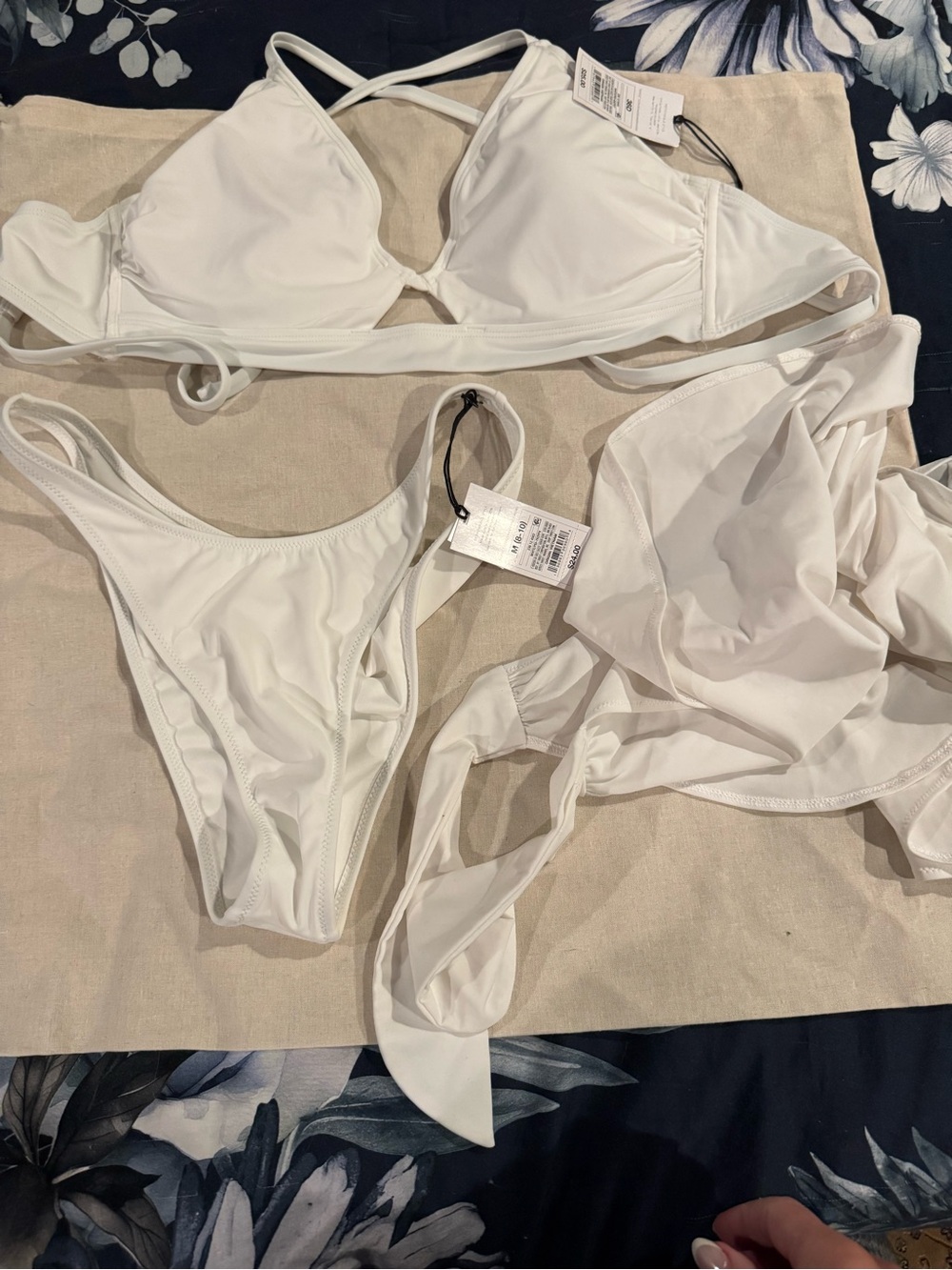 White Strappy Bikini Set with White Cover-Up. Shade & Shore. 3 items!